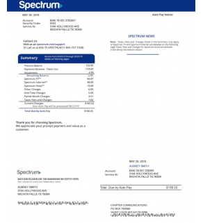 Cable Bill, Spectrum